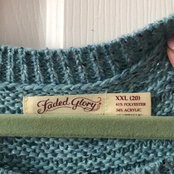 Plus Size Blue Sparkle Sweater - Picture 4 of 5